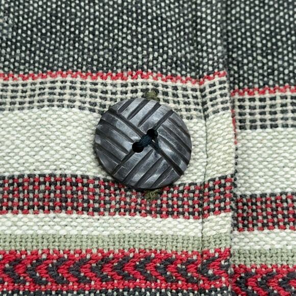 Chicos Design Womens Size 3 US 16 Jacket Cotton Canvas Striped Gray Red - Picture 13 of 16